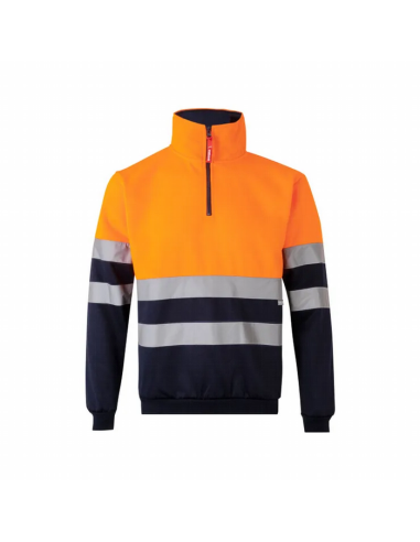 Sudadera bicolor alta visibilidad con media cremallera - 305701 - EN ISO 20471 Clase 1