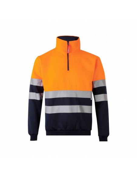 Sudadera bicolor alta visibilidad con media cremallera - 305701 - EN ISO 20471 Clase 1