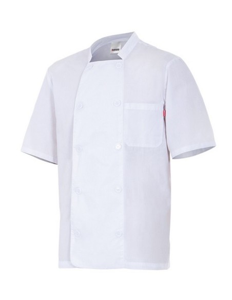 <img src="imagen-chaqueta-cocina.jpg" alt="Chaqueta de cocina manga corta Velilla 405201  popelín 110 g/m²">