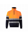 Sudadera bicolor alta visibilidad con media cremallera - 305701 - EN ISO 20471 Clase 1 cinta segmentada