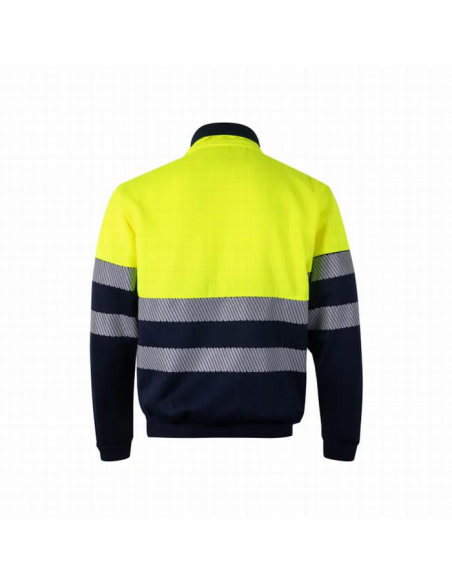 Sudadera bicolor alta visibilidad con media cremallera - 305701 - EN ISO 20471 Clase 1 cinta segmentada