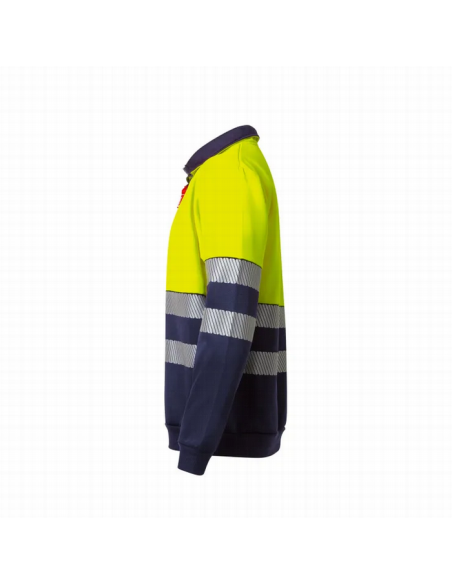 Sudadera bicolor alta visibilidad con media cremallera - 305701 - EN ISO 20471 Clase 1 cinta segmentada