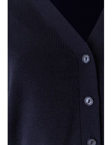 Chaqueta de punto fino para mujer - Cierre con botones y tratamiento antipilling