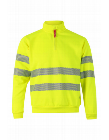 Sudadera bicolor alta visibilidad con media cremallera - 305701 - EN ISO 20471 Clase 1 cinta segmentada