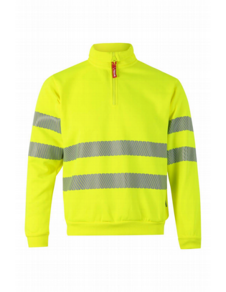 Sudadera bicolor alta visibilidad con media cremallera - 305701 - EN ISO 20471 Clase 1 cinta segmentada