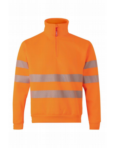 Sudadera bicolor alta visibilidad con media cremallera - 305701 - EN ISO 20471 Clase 1 cinta segmentada