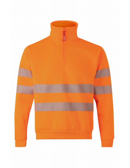 Sudadera bicolor alta visibilidad con media cremallera - 305701 - EN ISO 20471 Clase 1 cinta segmentada