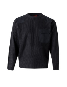 Jersey de punto grueso con cuello redondo - Refuerzo en hombros y codos 2