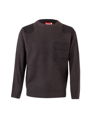 Jersey de punto grueso con cuello redondo - Refuerzo en hombros y codos