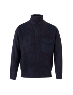Jersey de punto grueso con cuello alto y cremallera - Refuerzos en hombros y codos 2