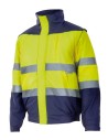 Anorak parka tipo cazadora alta visivilidad a/v con mangas desmontables, cuello alto y tapa cremallera certificado EN471