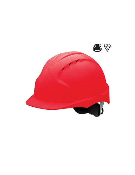 <img alt="Casco de seguridad Evo3 Mid Peak Revolution ventilado, color blanco, con trinquete rotativo y ajuste 3D." />