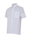 camisa hombre mangas cortas con 1 bolsillo en popelín fino de tejido mezcla color blanco, verde, negro, gris marino botella