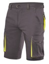 Pantalón corto multibolsillo bermuda corta bolsillos combinados en fluor naranja y amarillo fluor. tejido elastico para mayor c